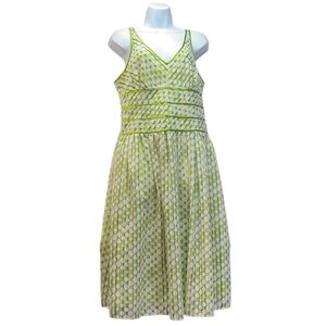 Amanda Lane Retro Lime Green Polka Dot Summer Dress Size 10